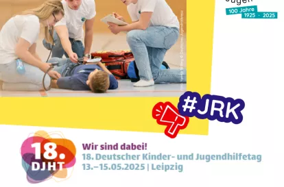 Werbekachel für den Stand des JRK beim Jugendhilfetag