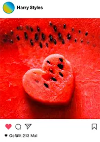 Das Bild zeigt ein Wassermelonen-Herz