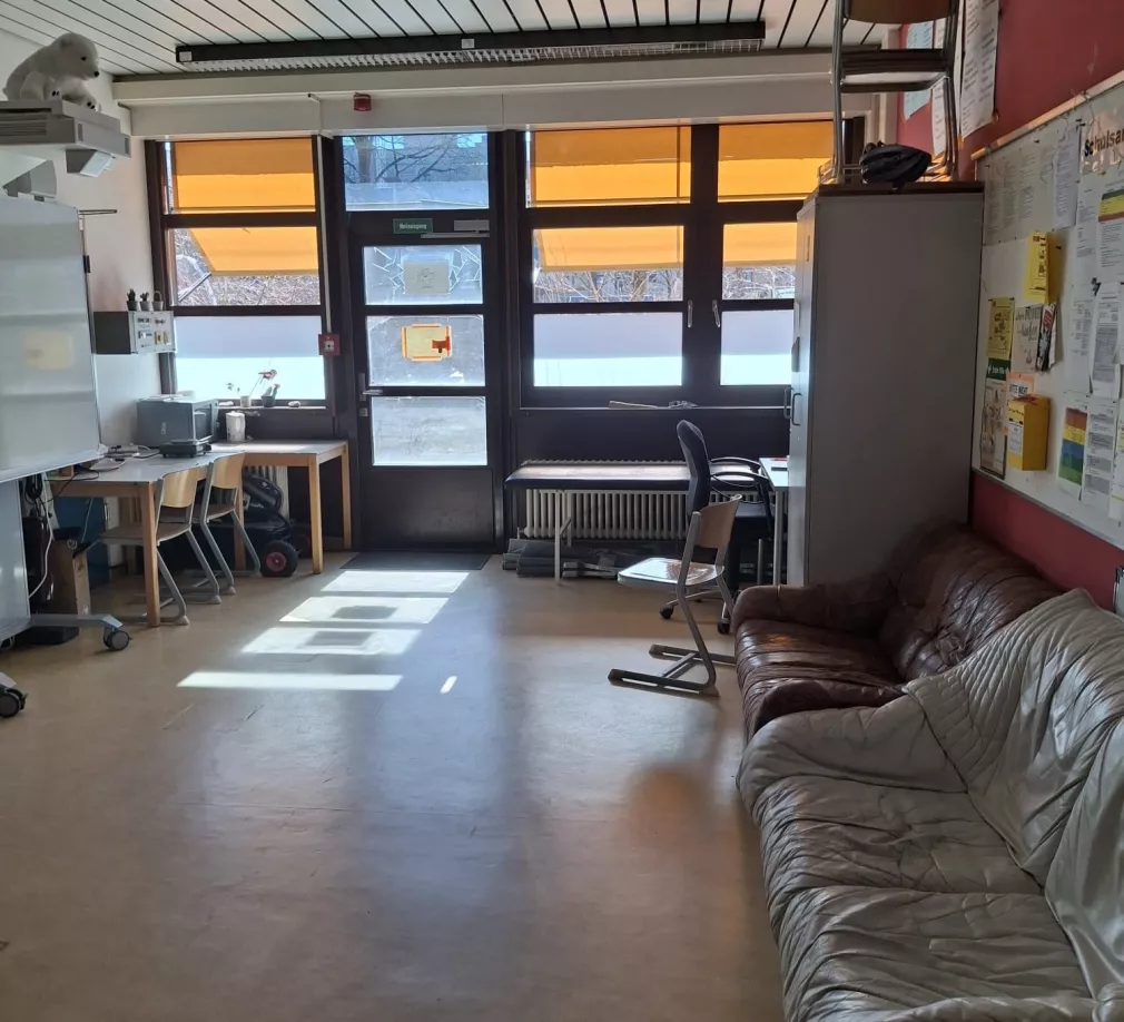 Blick in den Raum des Schulsanitätsdienstes